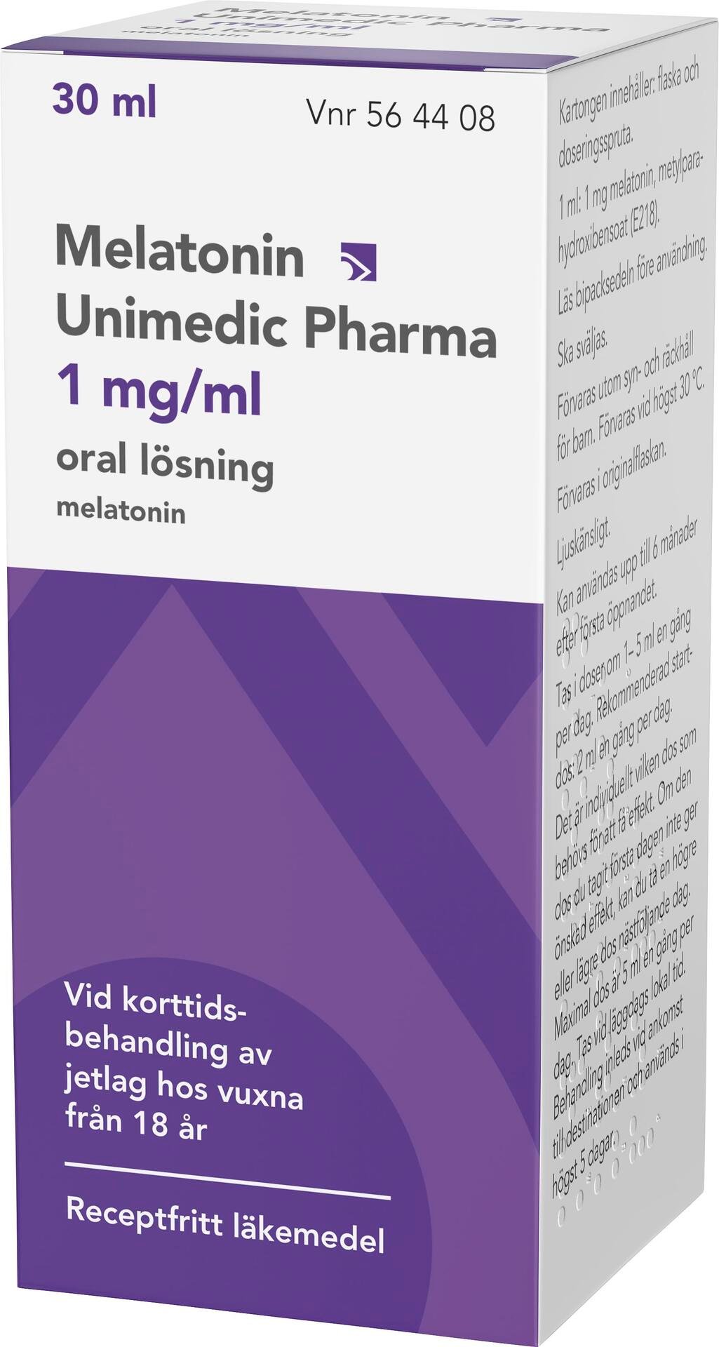 Unimedic Pharma Melatonin Oral Lösning 1 mg/ml