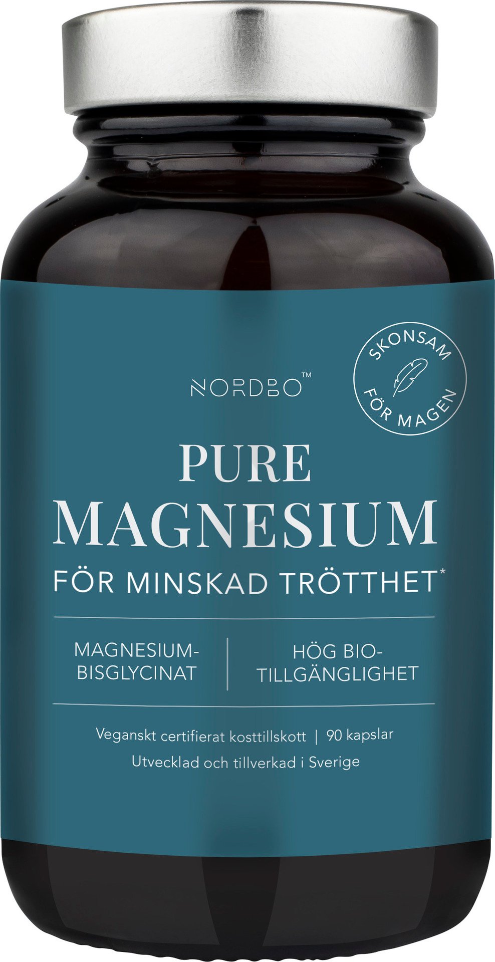 Nordbo Pure Magnesium 100 % Bisglycinat 90 kapslar
