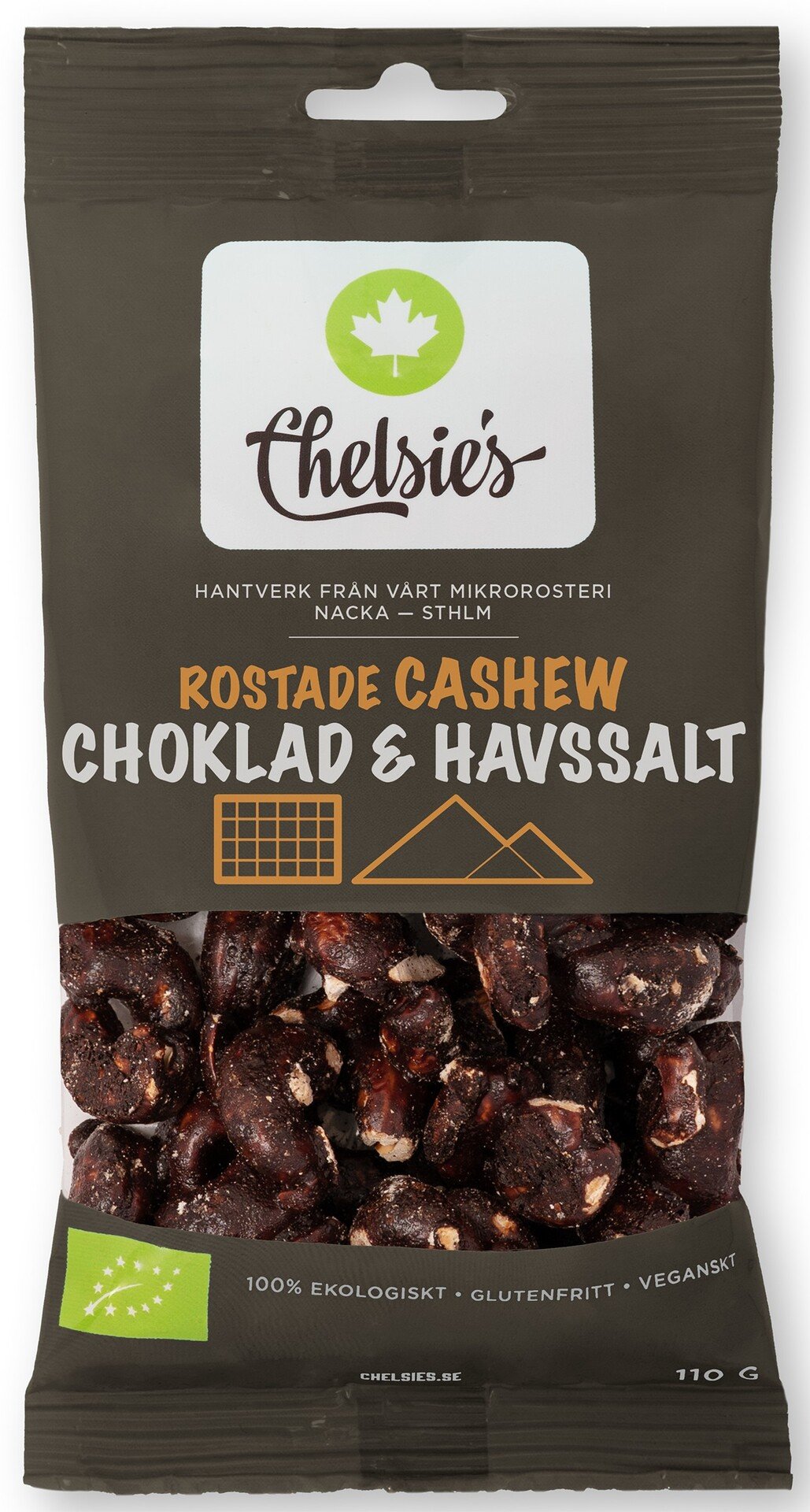 Chelsie's Rostade Cashew Choklad & Havssalt 110 g