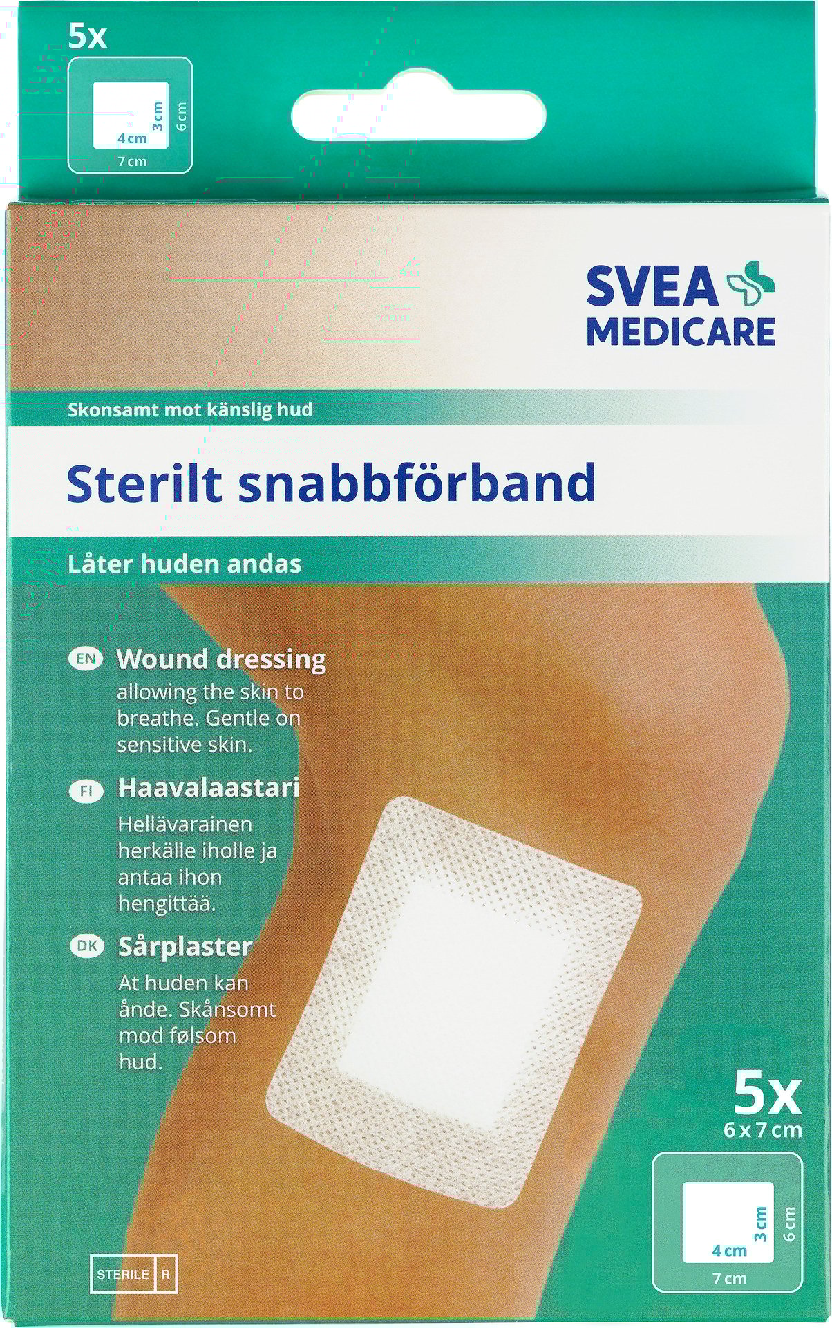 Svea Medicare Sterilt Snabbförband 6 x 7 cm 5 st
