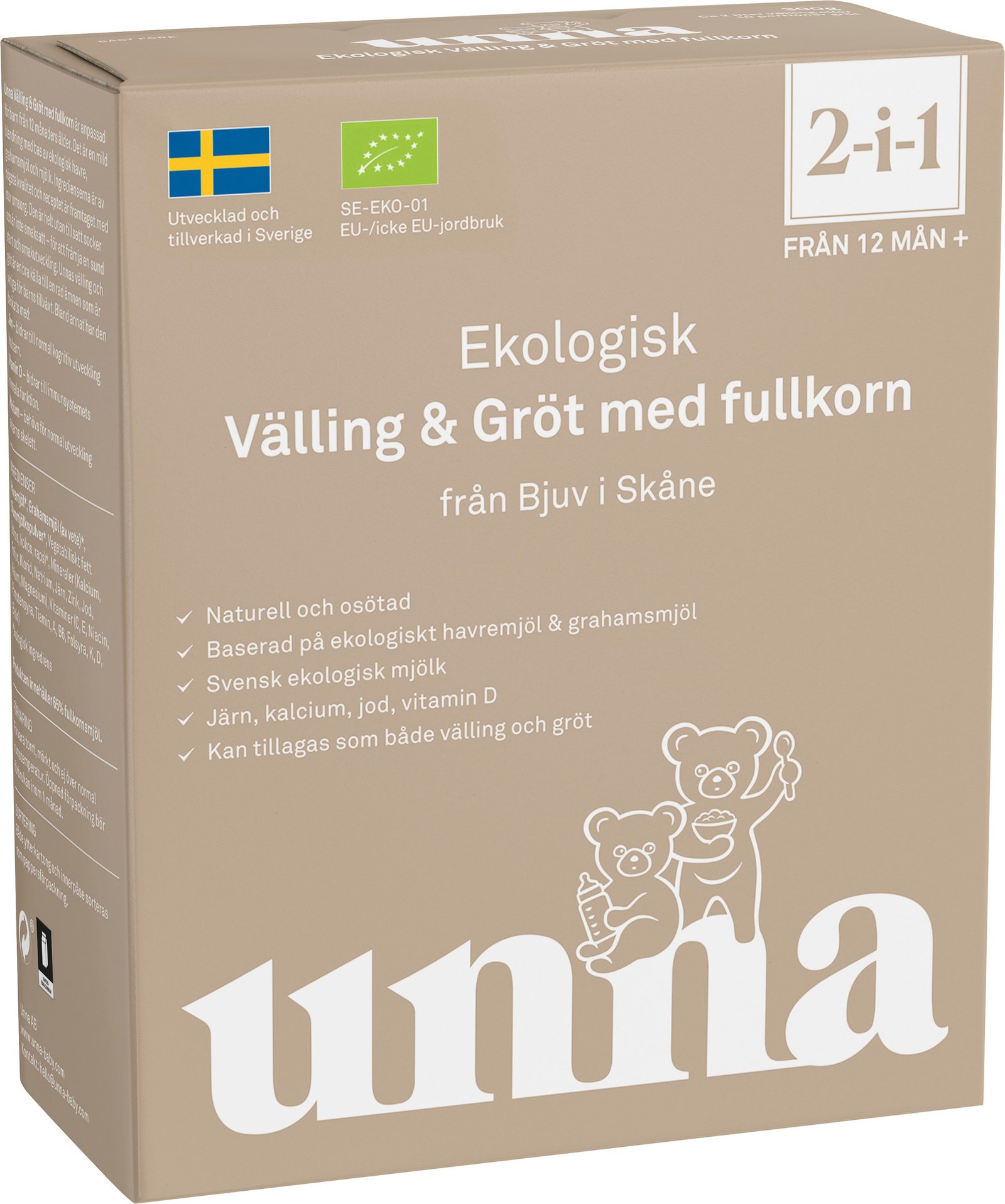 Unna Ekologisk Välling & Gröt med fullkorn från 12 mån 300 g