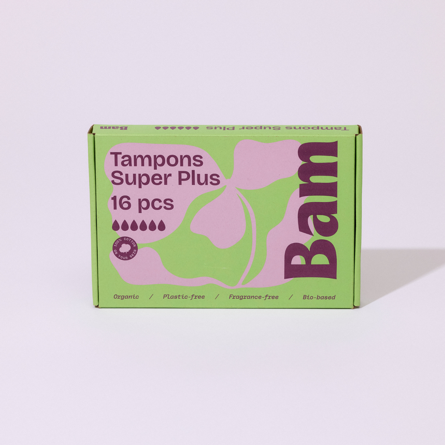 BAM Organic Cotton Tampons Super Plus 16-pack