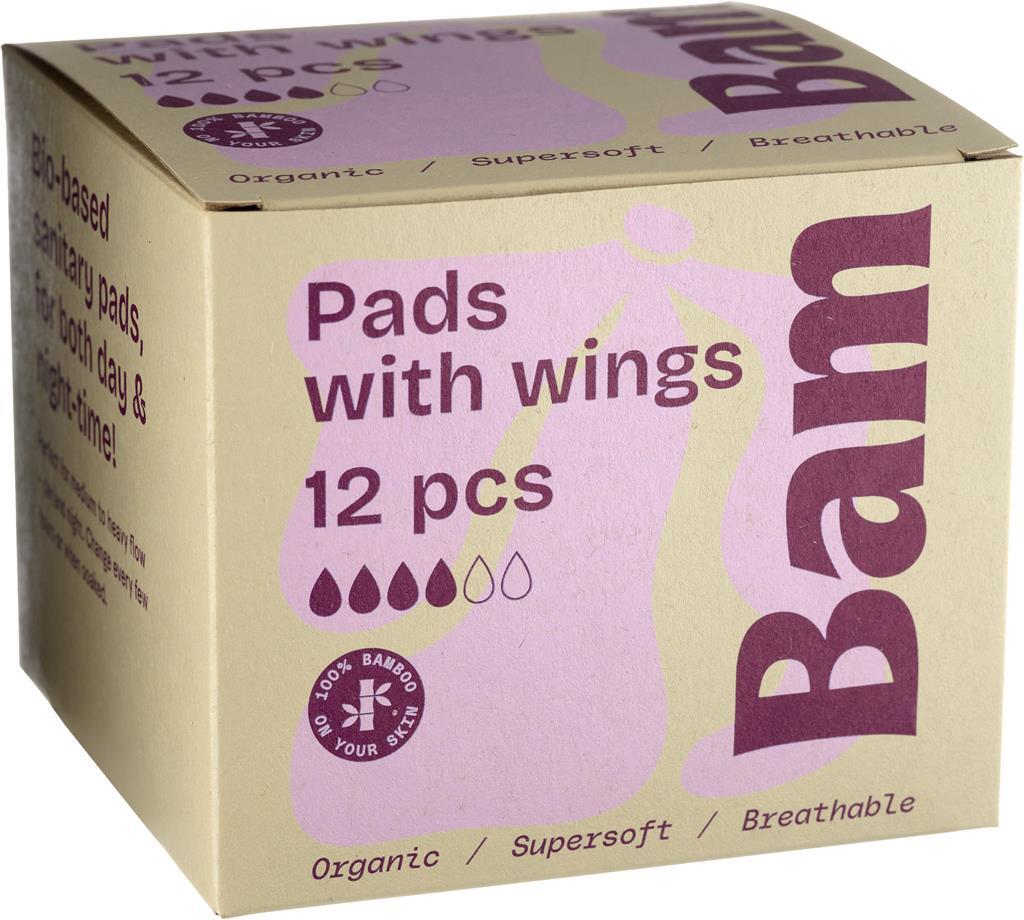 BAM Organic Bamboo Period Pads 12-pack