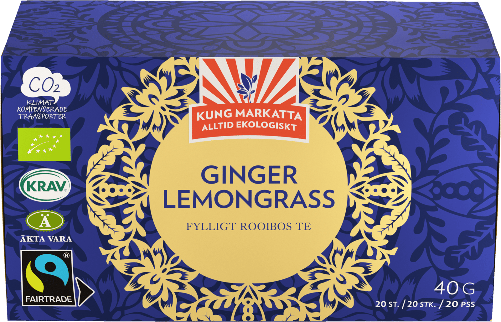 Kung Markatta Roobios Ingefära & Citrongräs 20 st