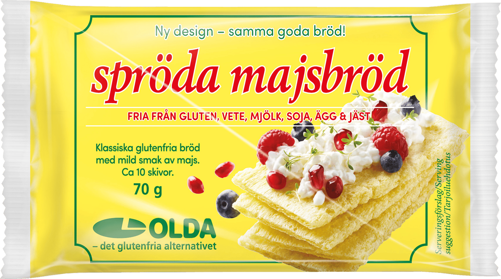 Olda Spröda Majsbröd 70 g