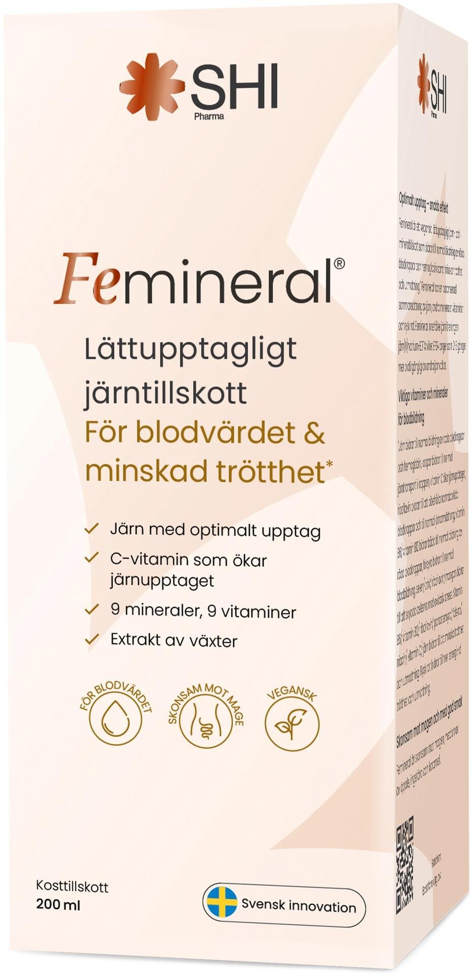 Femineral Lättupptagligt järntillskott 200 ml