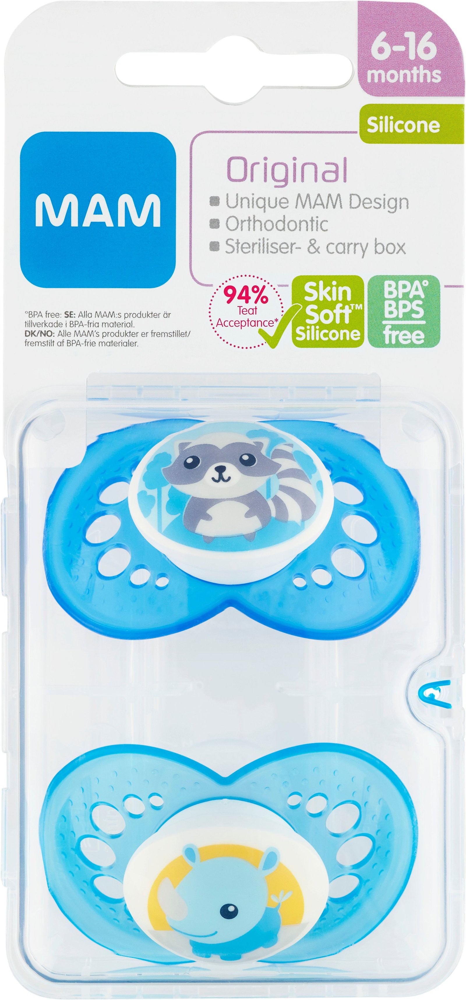 MAM Original 6-16 Månader Silikon 2 st - Olika färger