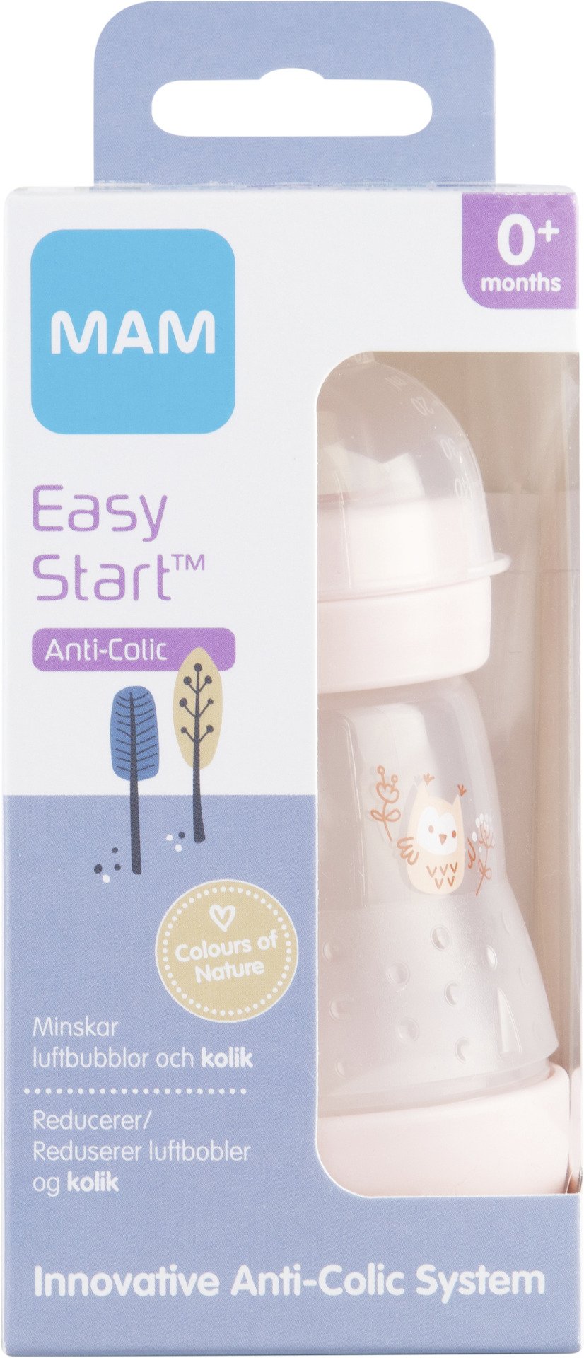 MAM Easy Start Anti-Colic Nappflaska 0+ Månader 160 ml - Olika färger