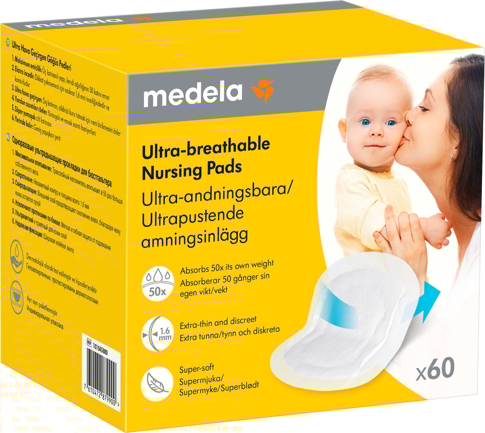 Medela Safe & Dry Ultra Thin Amningsinlägg Engångsbruk 60 st