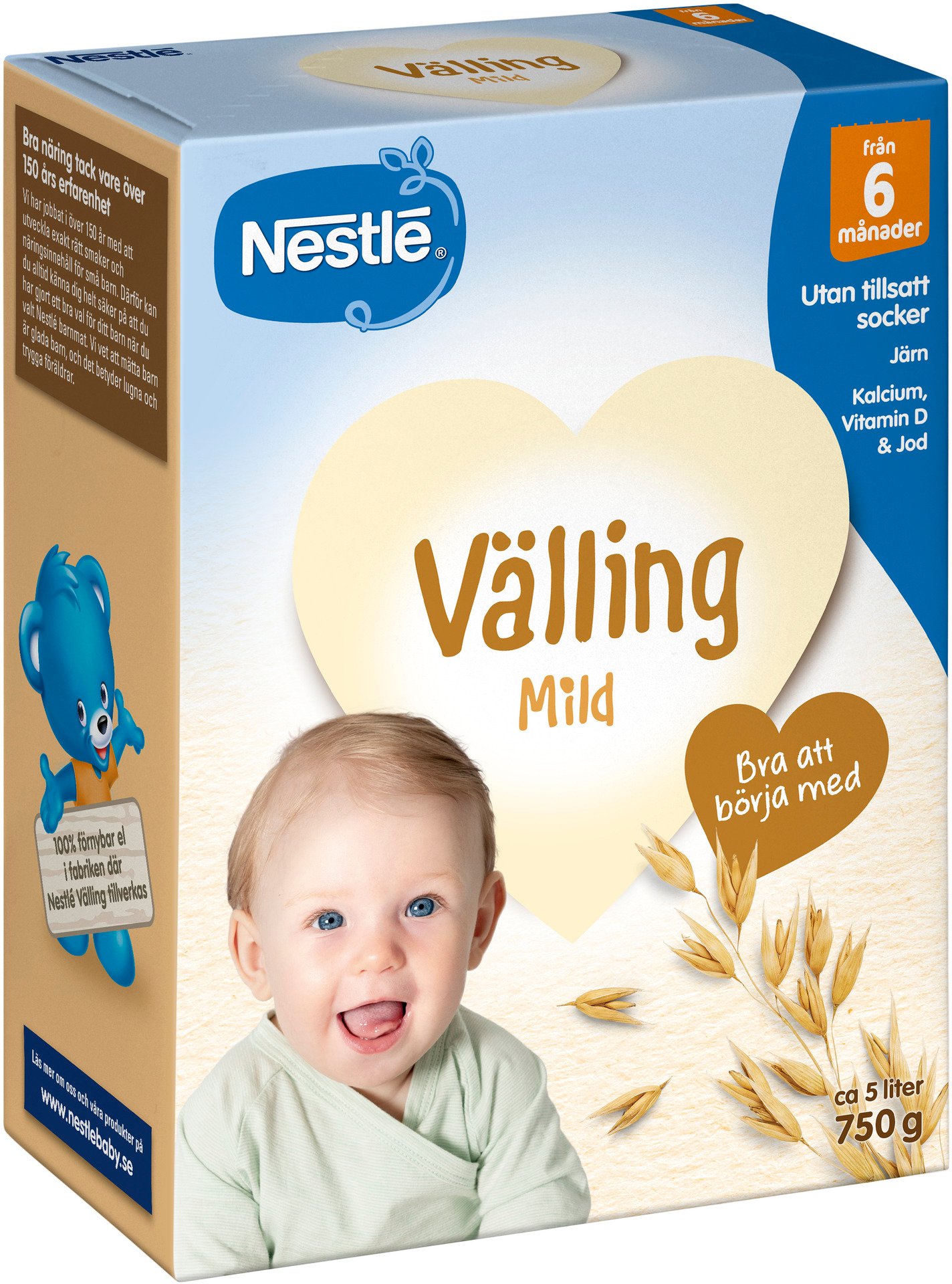 Nestlé Mild havrevälling 6 månader 750 g