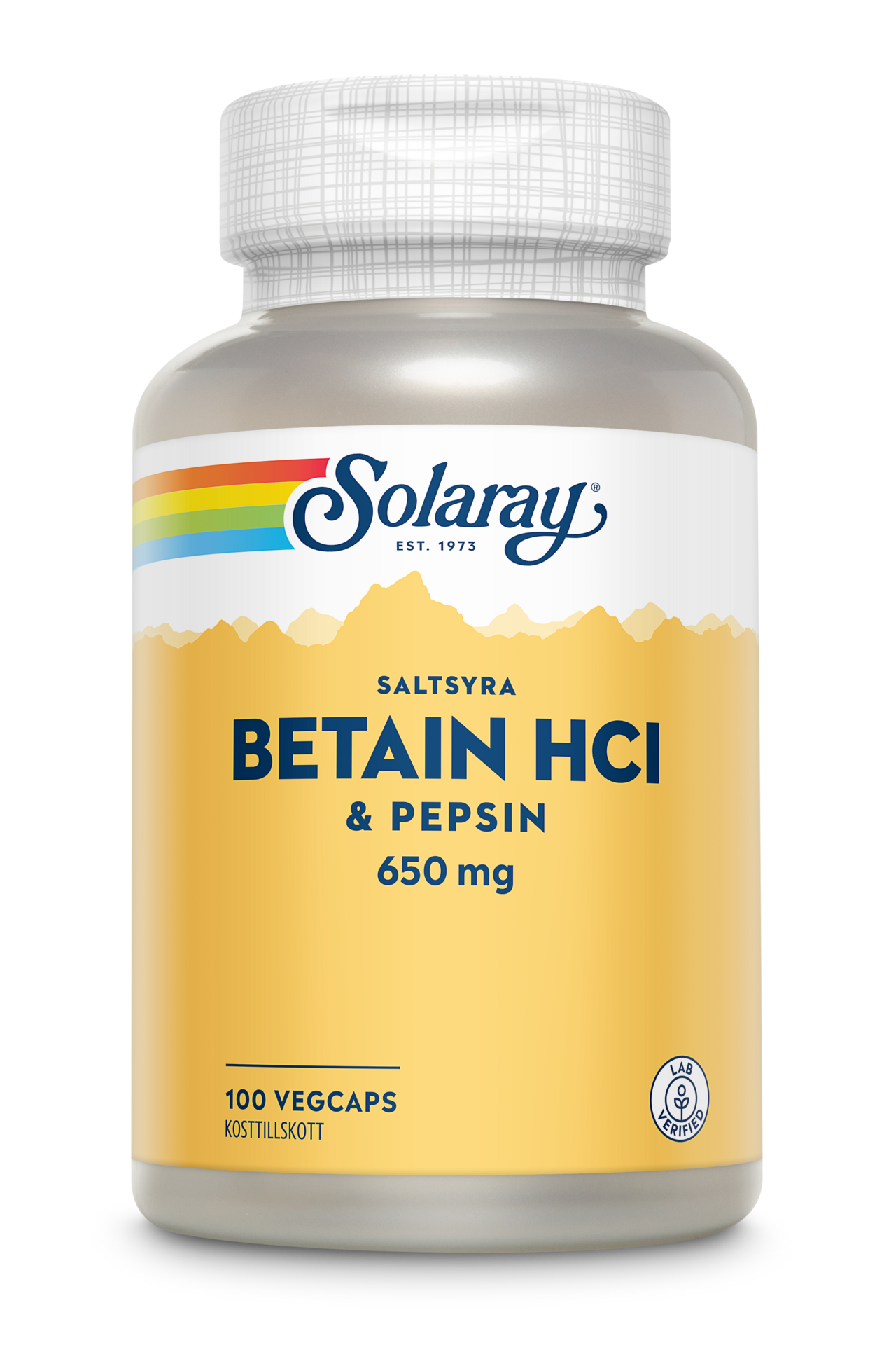 Solaray Betain HCI & Pepsin 100 kapslar