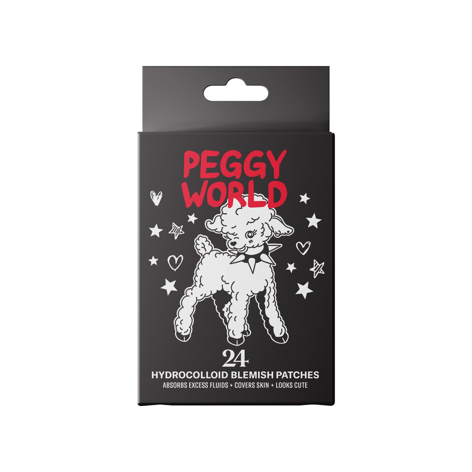 Peggy World Blemish Patches Hearts and Stars Black 24 st