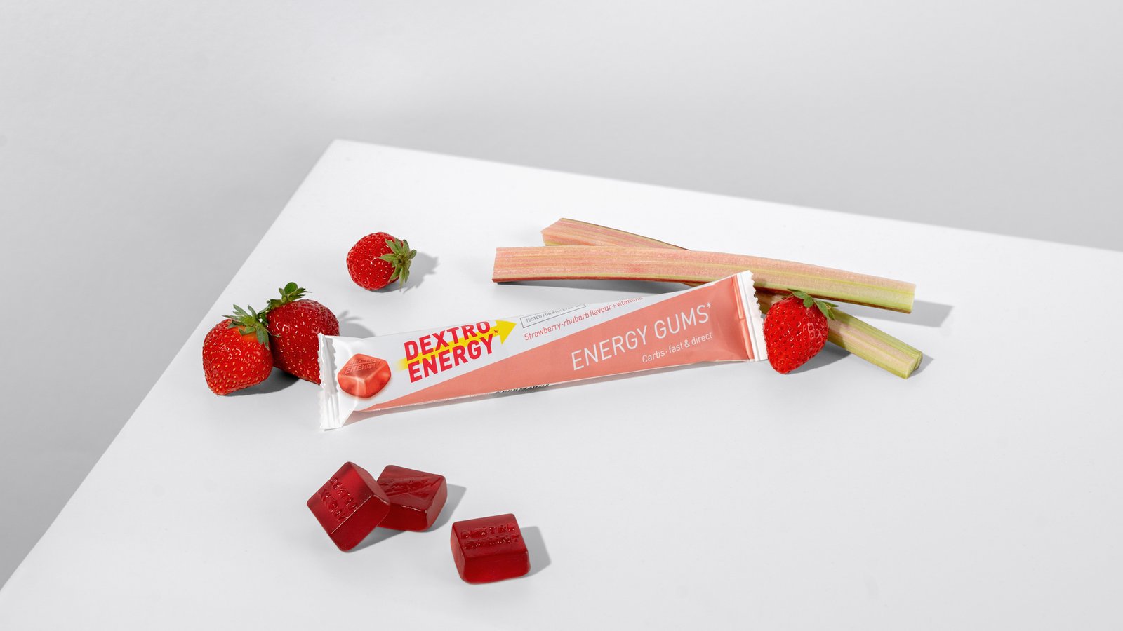 Dextro Energy Gums Strawberry-Rhubarb 45 g