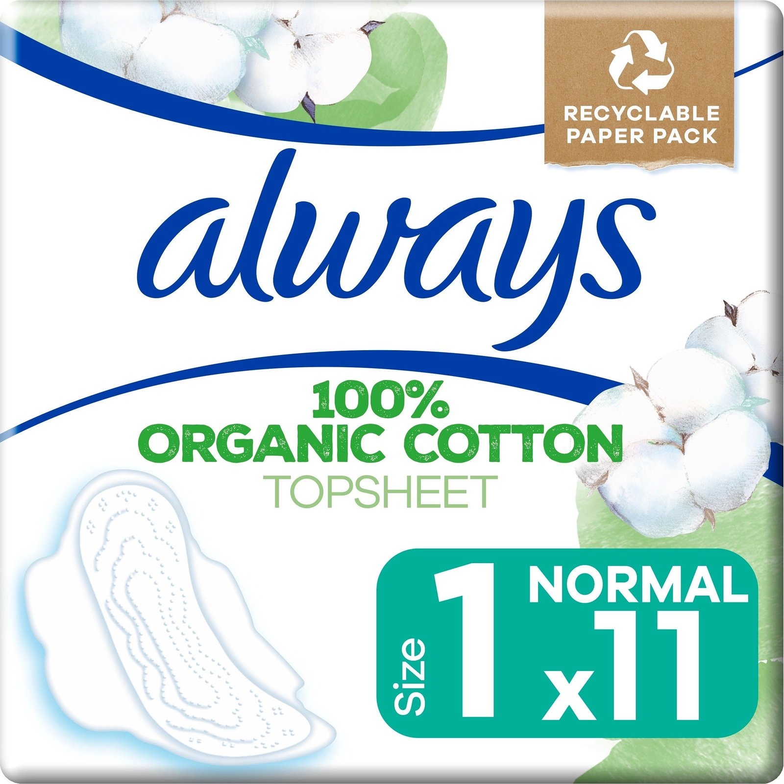Always Cotton Protection Ultra Normal Bindor med vingar 11 st