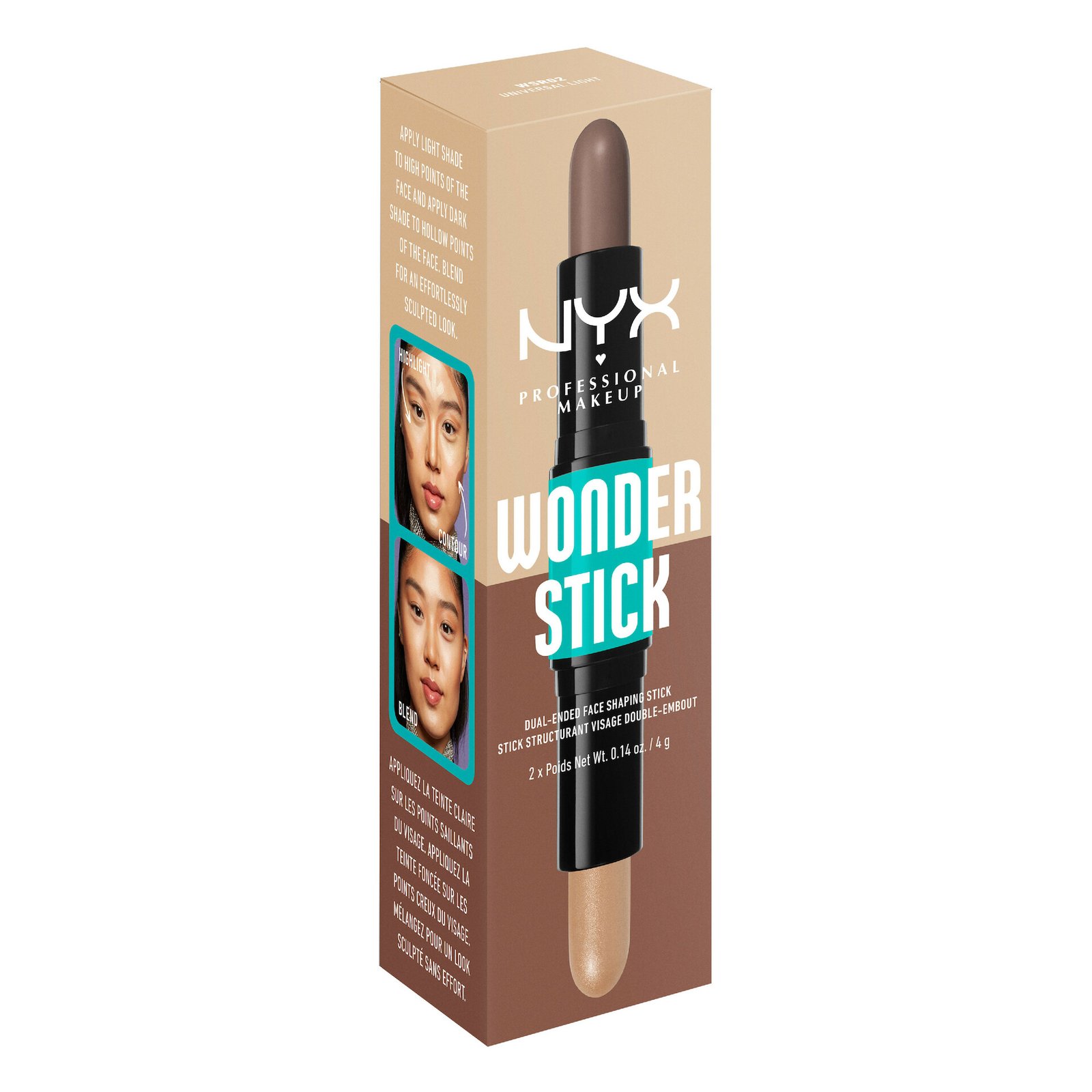 NYX Professional Makeup Wonder Stick Dual-Ended Face Shaping Stick 2 Universal Light 1 st