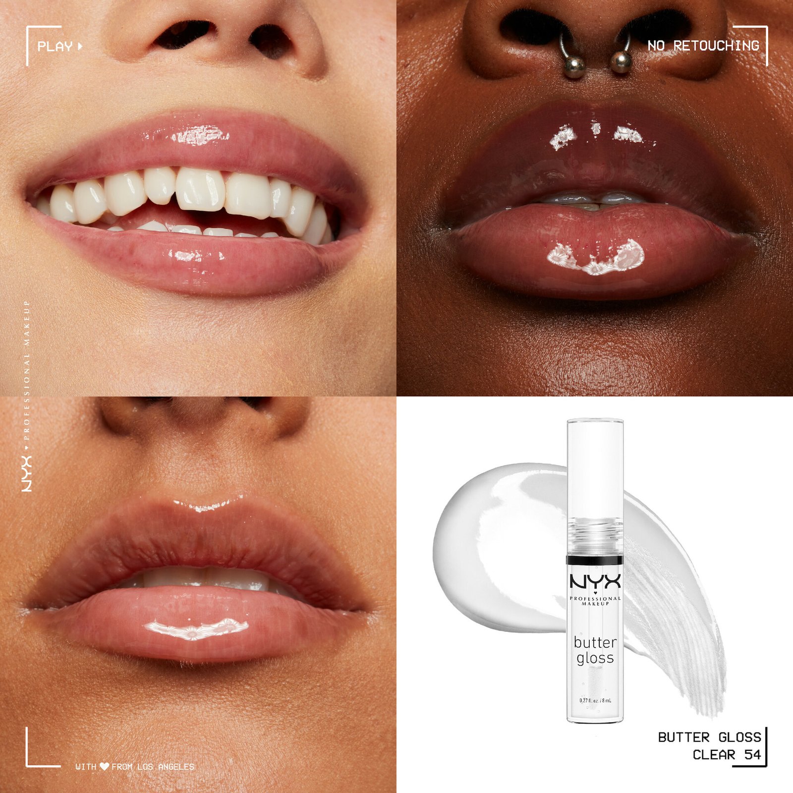 NYX Professional Makeup Butter Lip Gloss 54 Sugar Glass 8 ml