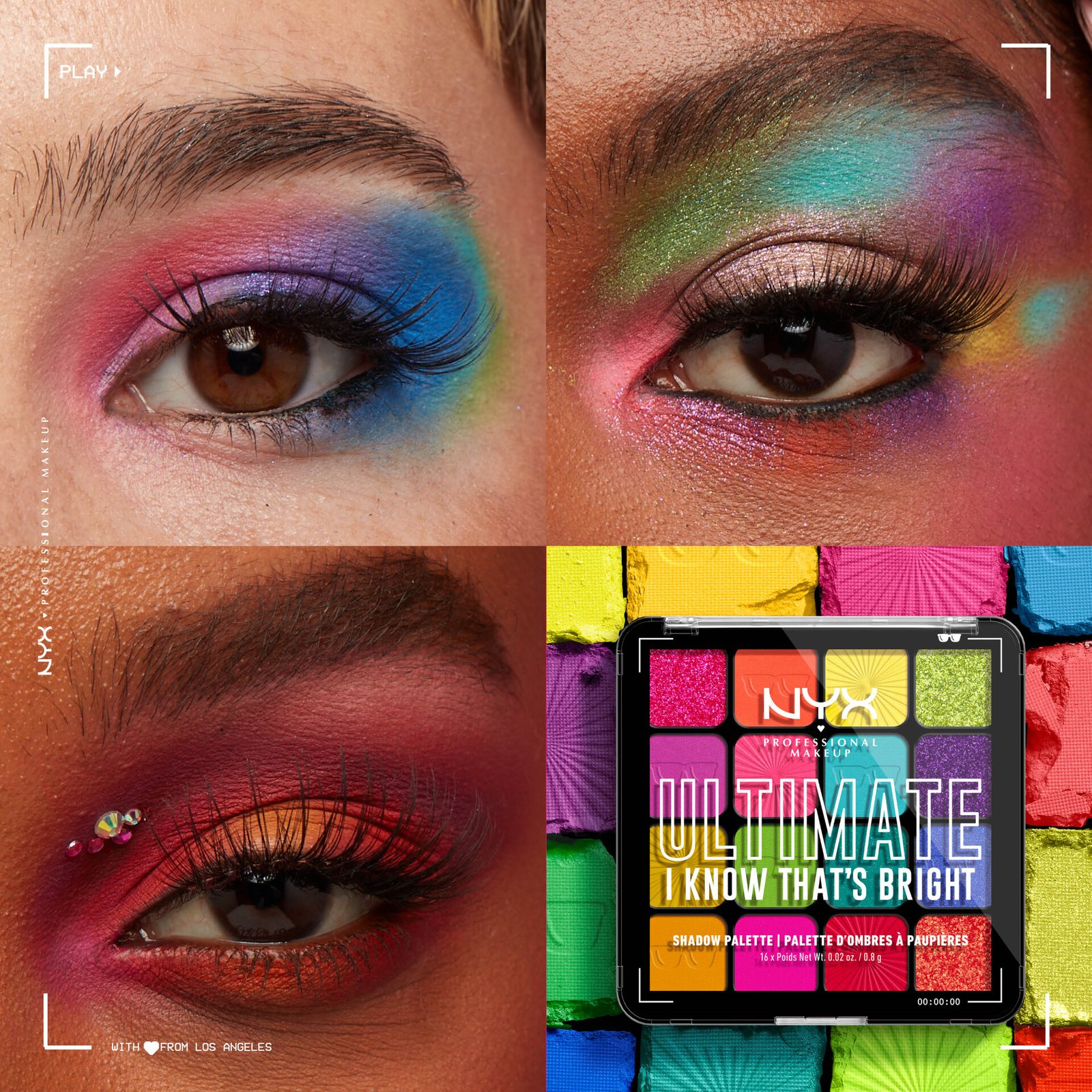 NYX Professional Makeup Ultimate Color Palette 16-Pan 04W I Know thats Bright 1 st