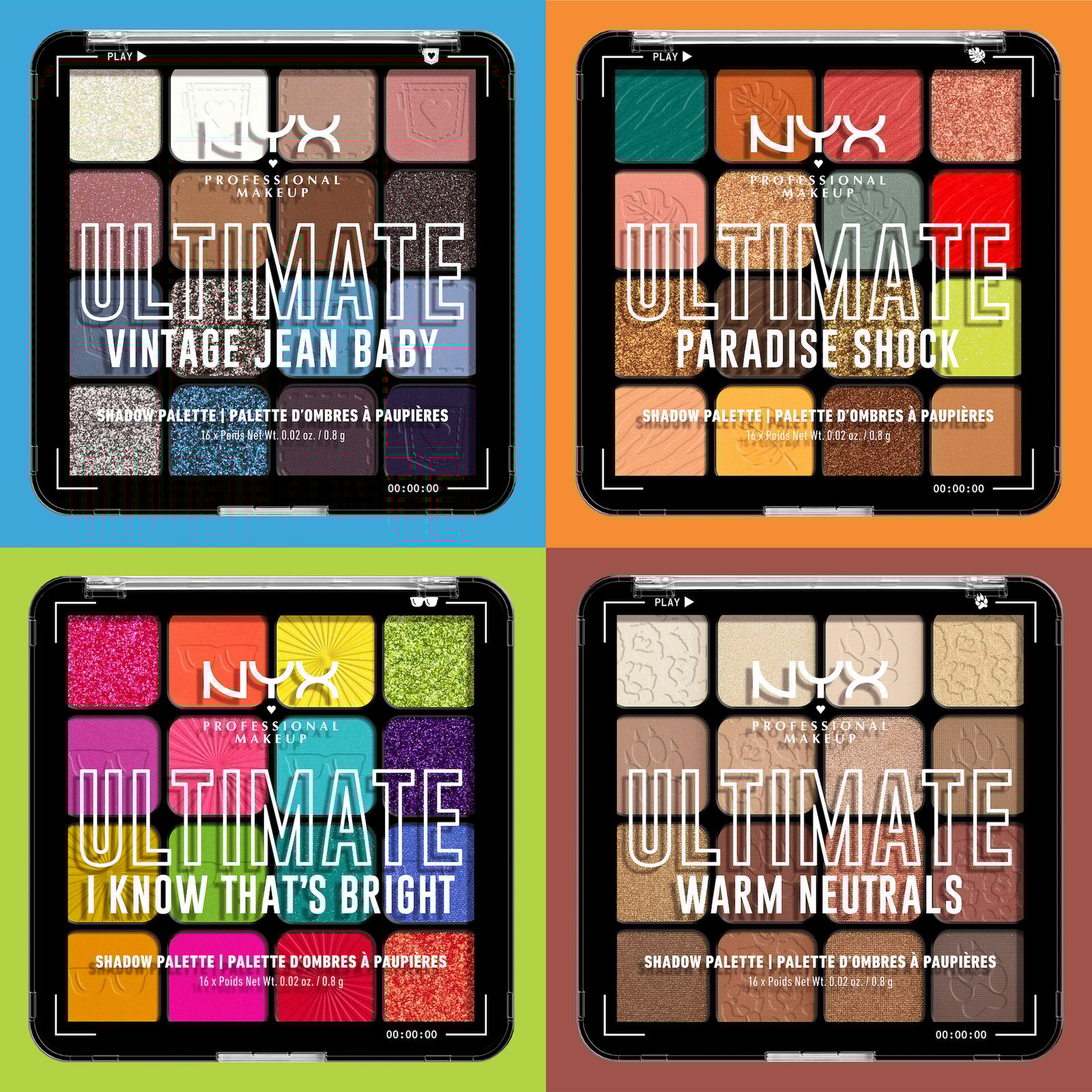 NYX Professional Makeup Ultimate Color Palette 16-Pan 05W Warm Neutrals 1 st