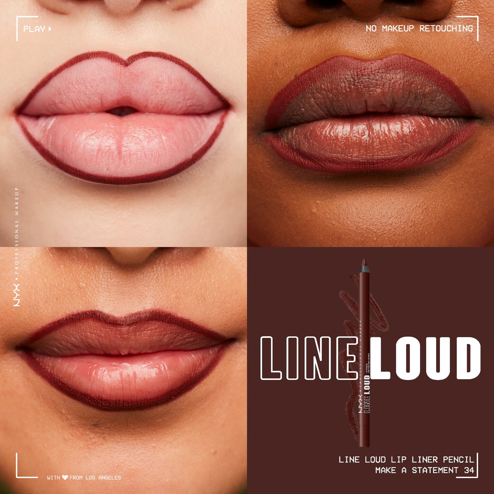 NYX Professional Makeup Line Loud Lip Pencil 34 Make A Statement 1,2g