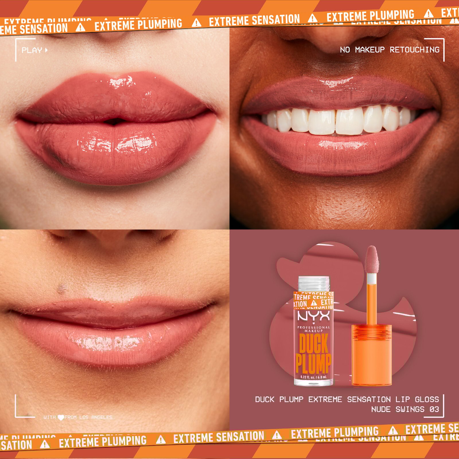 NYX Professional Makeup Duck Plump Lip Lacquer 03 Nude Swings 7 ml