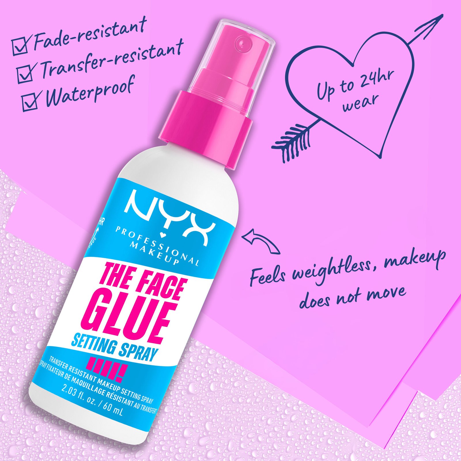 NYX Professional Makeup The Face Glue Setting Spray 60 ml