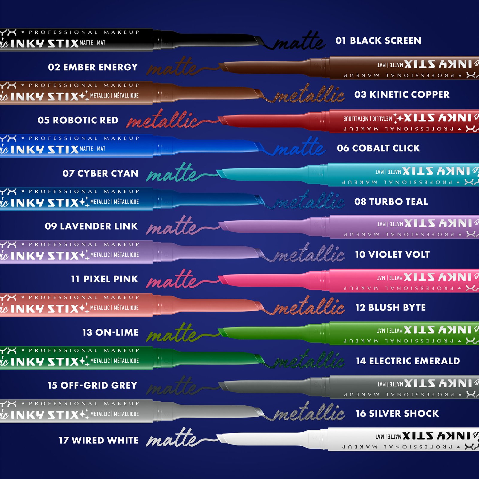 NYX Professional Makeup Epic Inky Stix Eyeliner 01 Black Screen 0,1 g