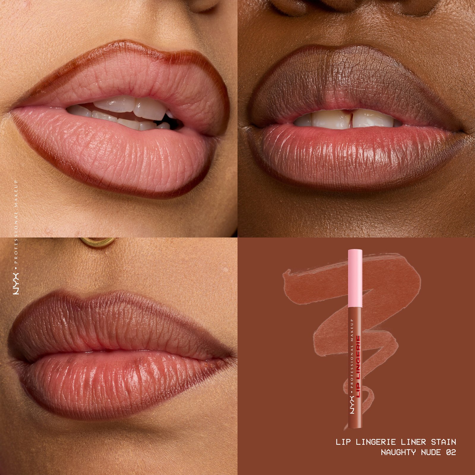 NYX Professional Makeup Lip Lingerie Liner Stain 02 Naughty Nude 1 ml