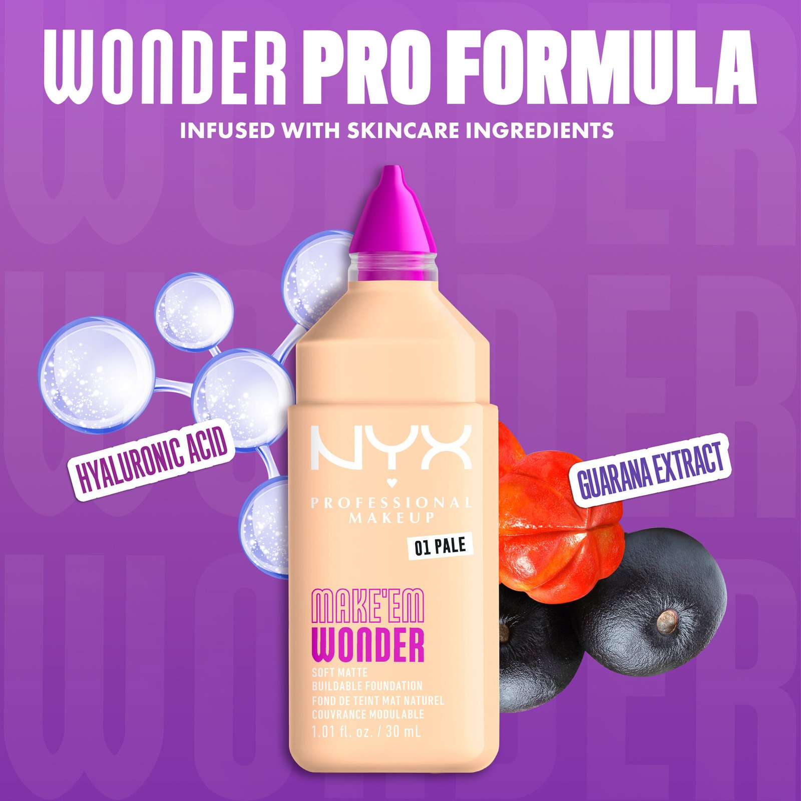 NYX Professional Makeup Make Em Wonder Foundation 01 Pale 30 ml