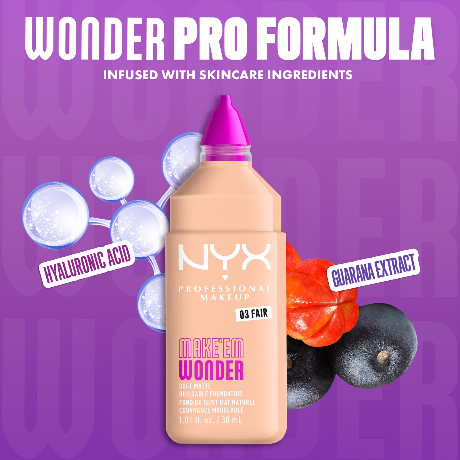 NYX Professional Makeup Make Em Wonder Foundation 03 Fair 30 ml