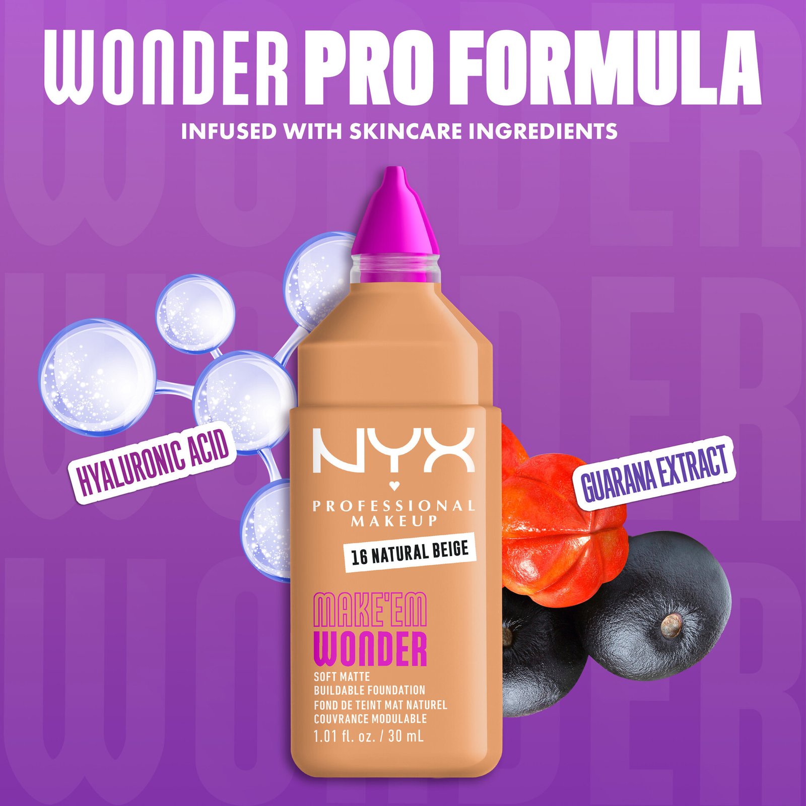 NYX Professional Makeup Make Em Wonder Foundation 16 Natural Beige 30 ml