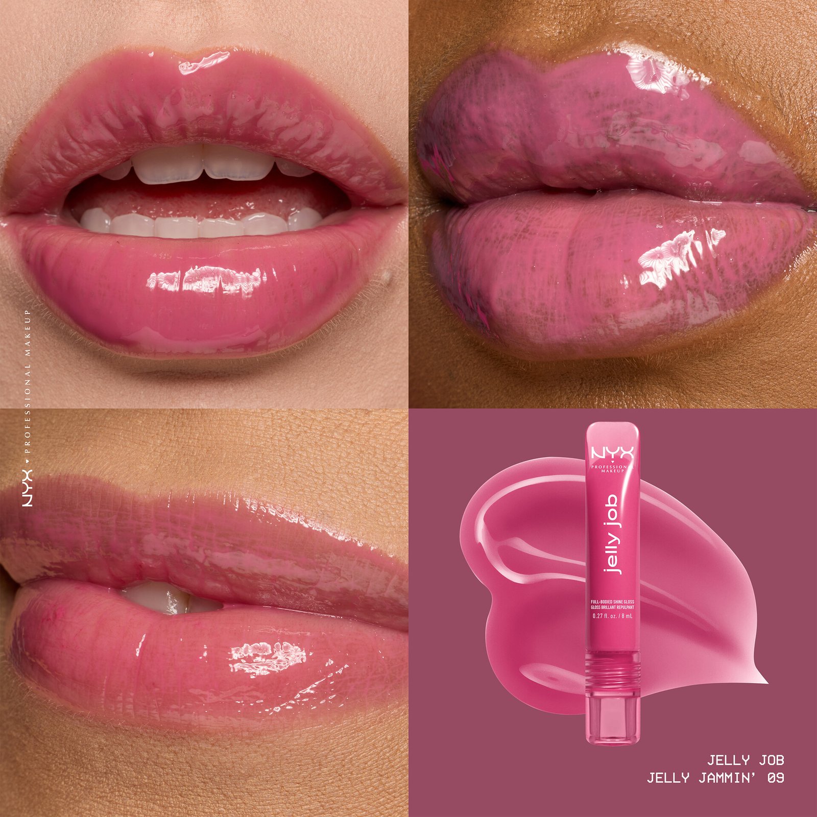 NYX Professional Makeup Jelly Job Lip gloss 09 Jelly Jammin 8 ml
