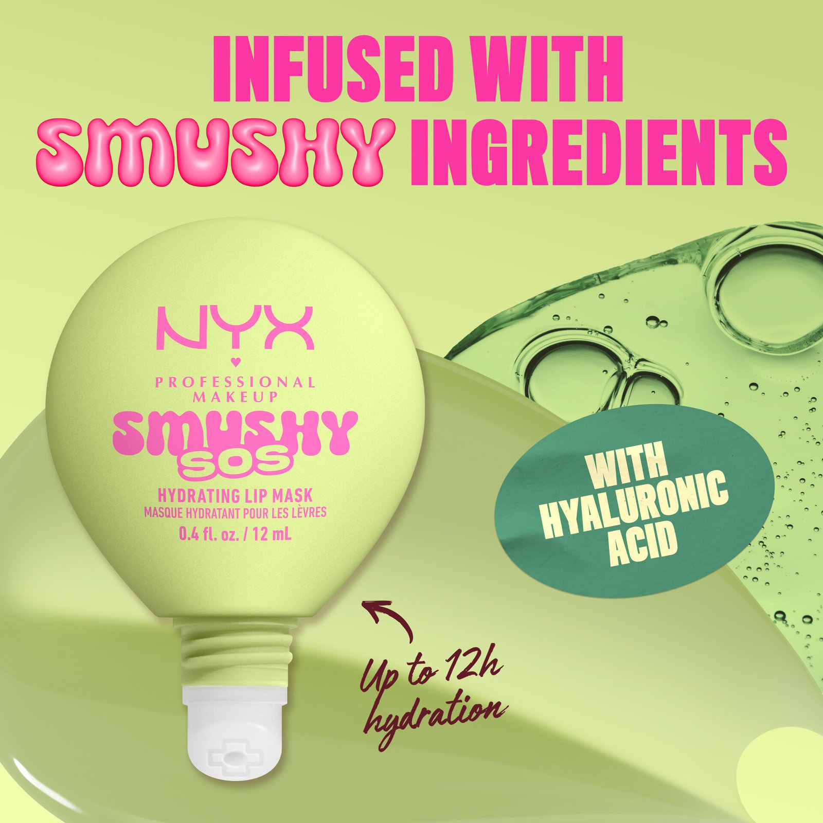 NYX Professional Makeup Smushy SOS Hydrating Lip Mask 01 Green Sereni-tea