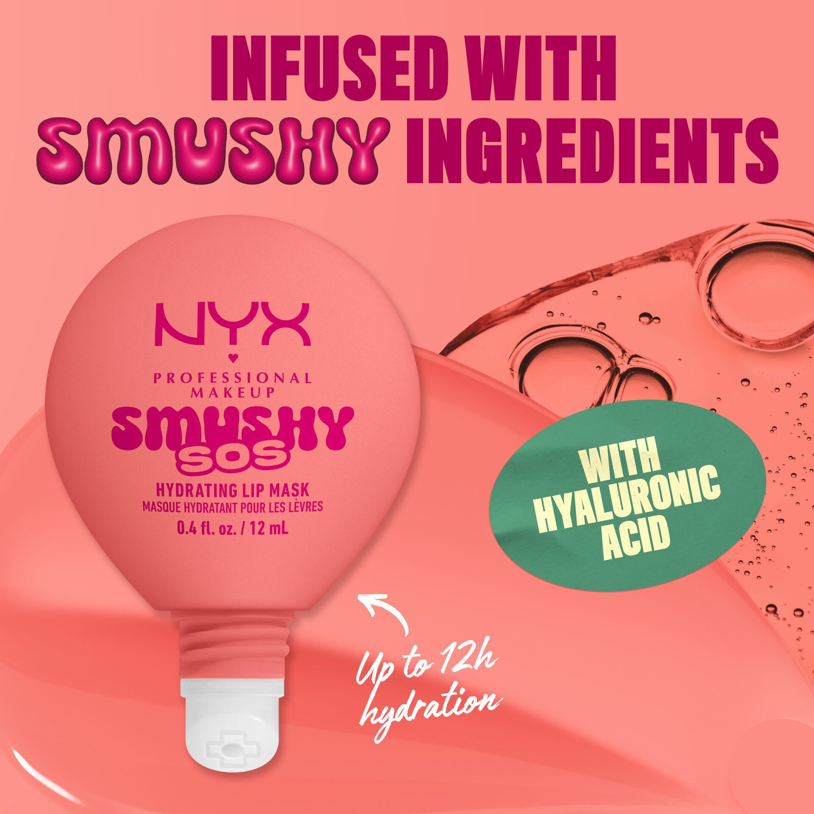 NYX Professional Makeup Smushy SOS Hydrating Läppmask 03 Peachy Pamper 12 ml