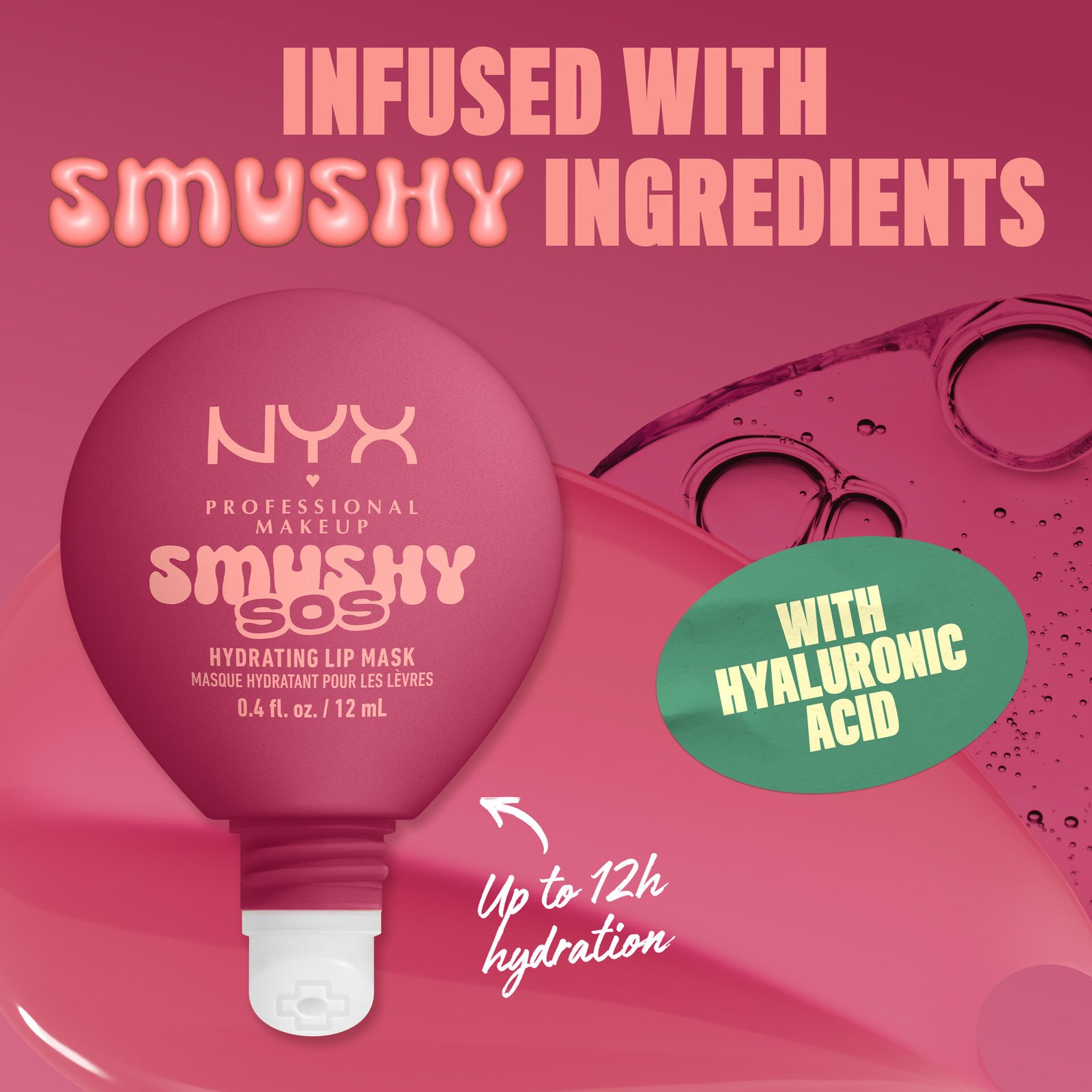 NYX Professional Makeup Smushy SOS Hydrating Läppmask 06 Rose Recharge 12 ml