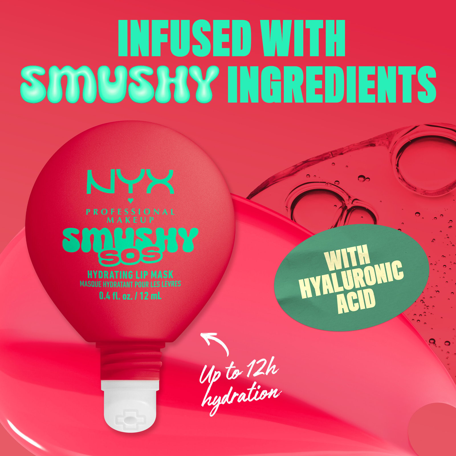 NYX Professional Makeup Smushy SOS Hydrating Läppmask 07 Red-y 2 Chill 12 ml