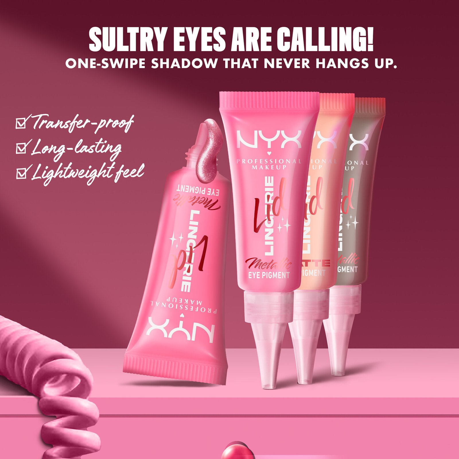 NYX Professional Makeup Lid Lingerie flytande ögonskugga 02 In-Nude-Endo 6 ml