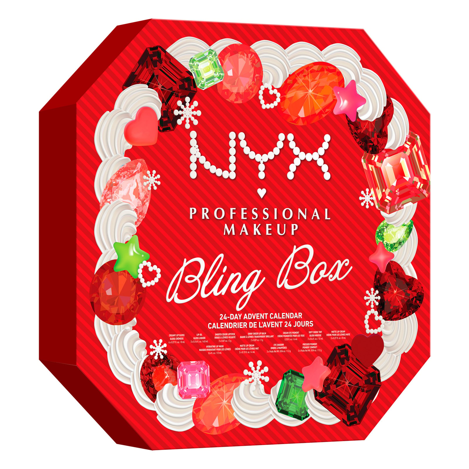 NYX Professional Makeup Bling Box Adventskalender limited edition, 24 produkter