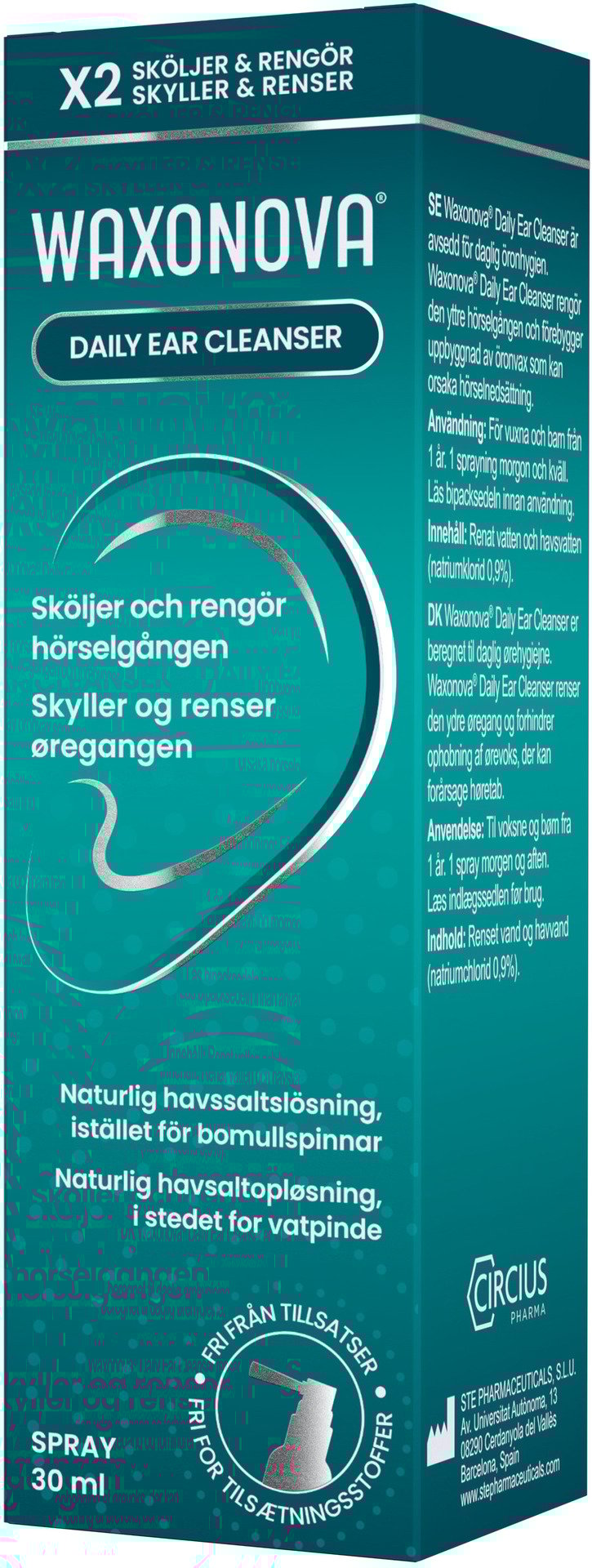 Waxonova Daily Ear Cleanser Öronspray för daglig rengöring 30 ml