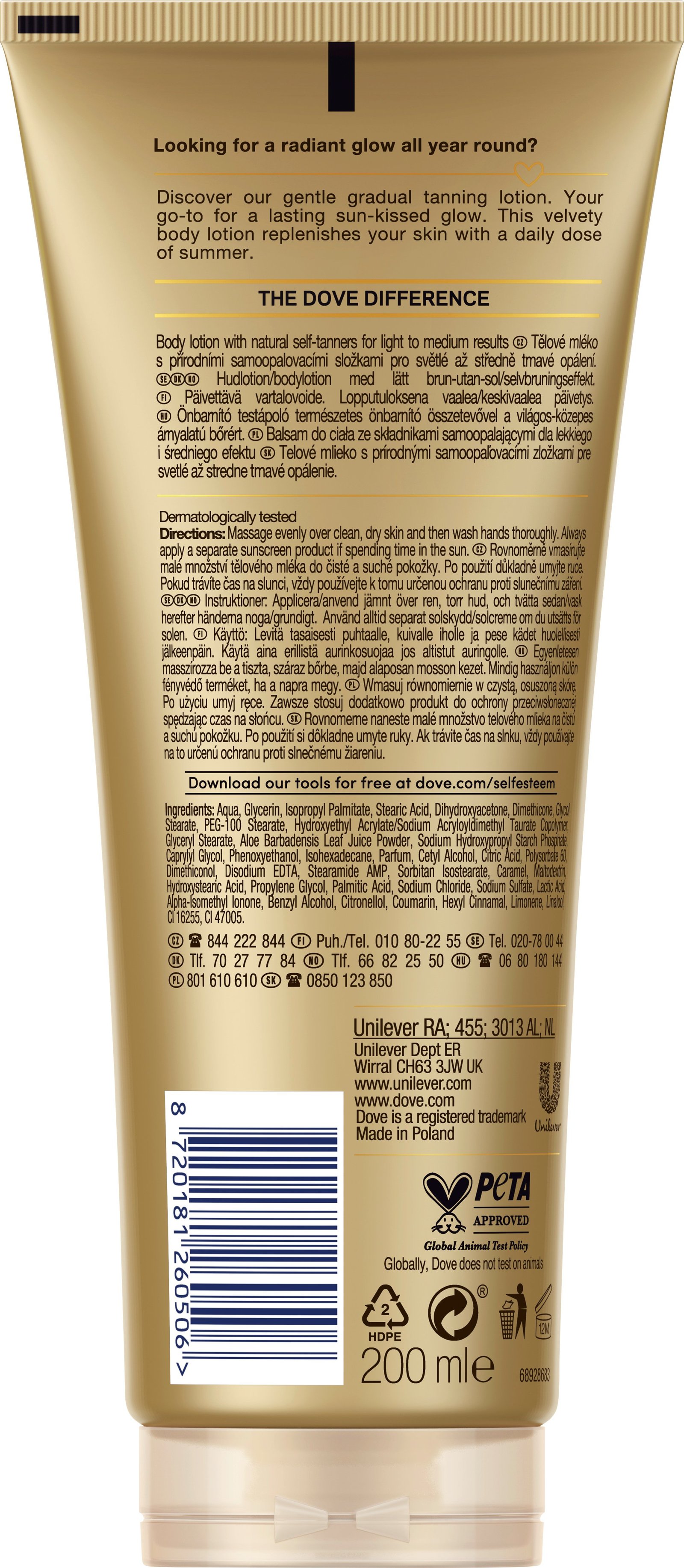 DOVE Summer Revived Fair to Medium 200ml