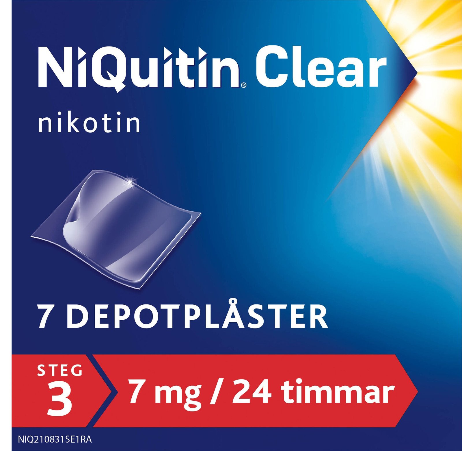 Niquitin Clear 7 mg / 24 timmar Depotplåster Nikotinplåster 7 st