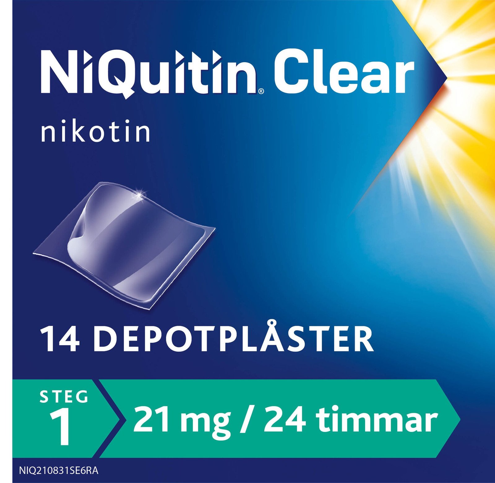 NiQuitin Clear 21 mg/24 timmar Nikotinplåster 14 st