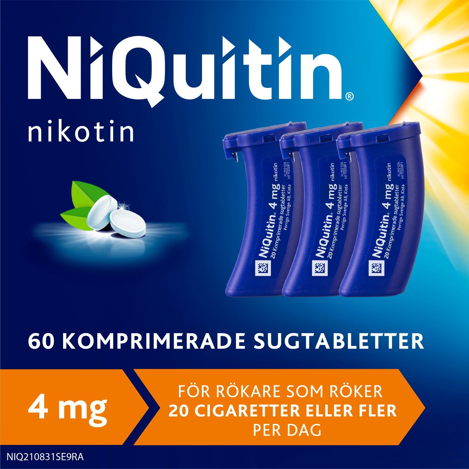 NiQuitin Mint 4 mg Komprimerad Sugtablett 60 St