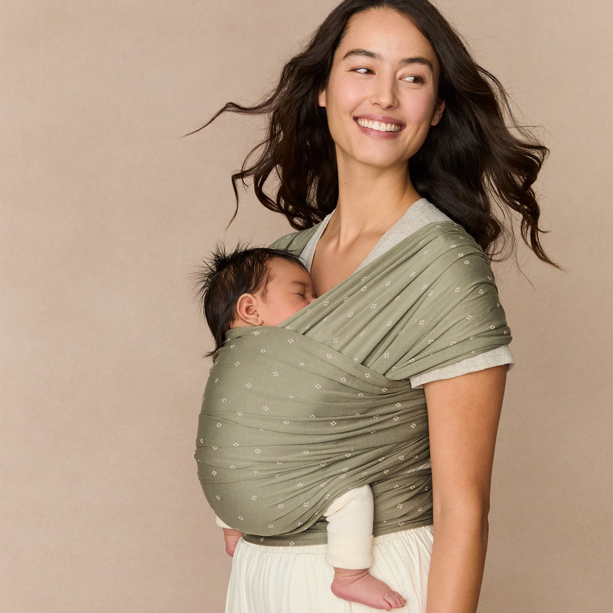Ergobaby Aura Wrap Knit Soft Olive Diamonds Bärsjal