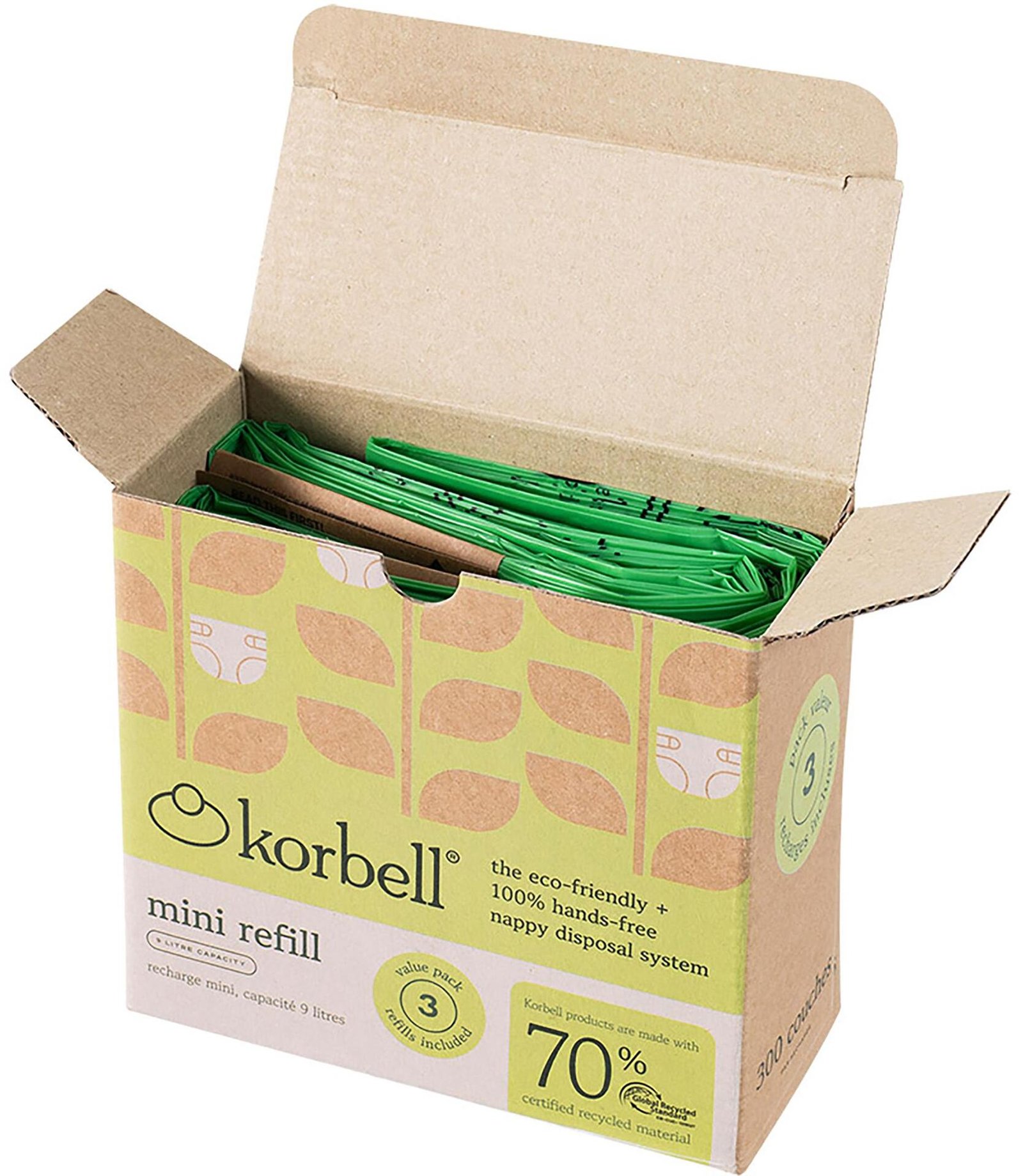 Korbell Mini Refill 3-pack GRS-certifierad