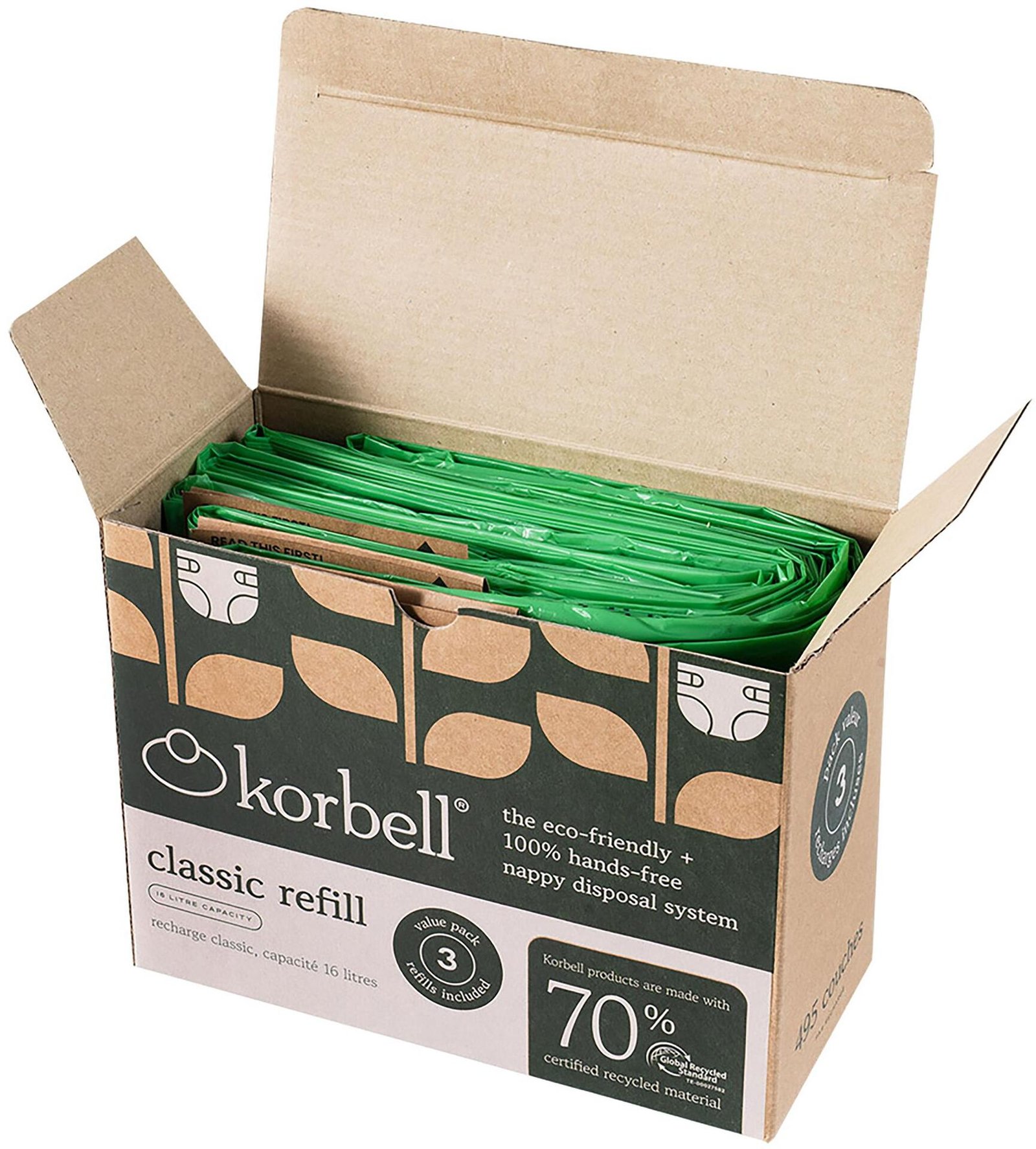 Korbell Classic Refill 3-pack GRS-certifierad