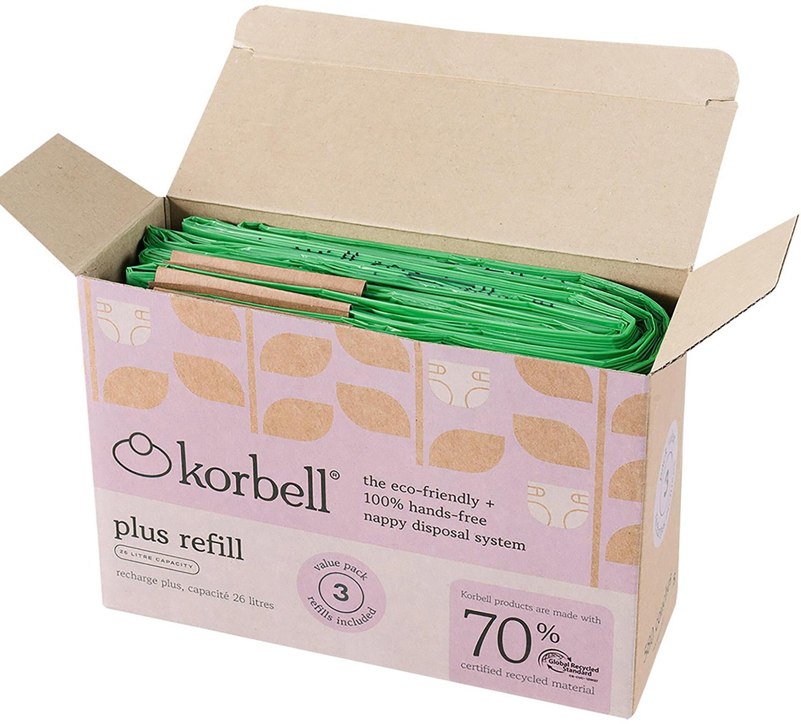 Korbell PLUS Refill 3-pack GRS-certifierad