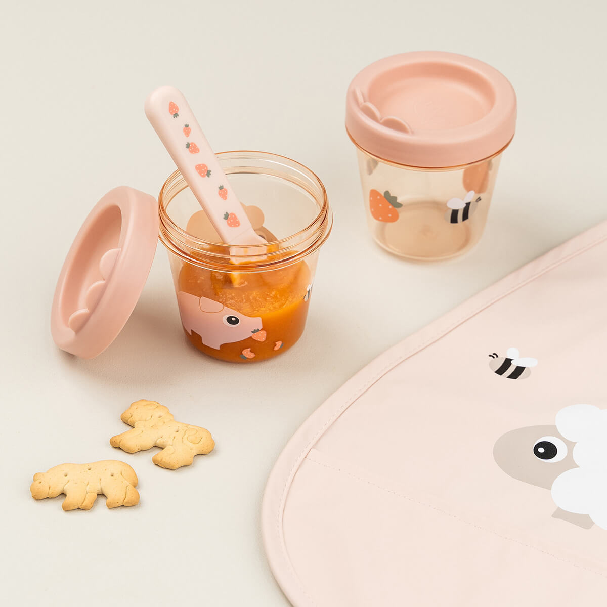 Done by Deer Babymatbehållare Tiny Farm Puder 2-pack