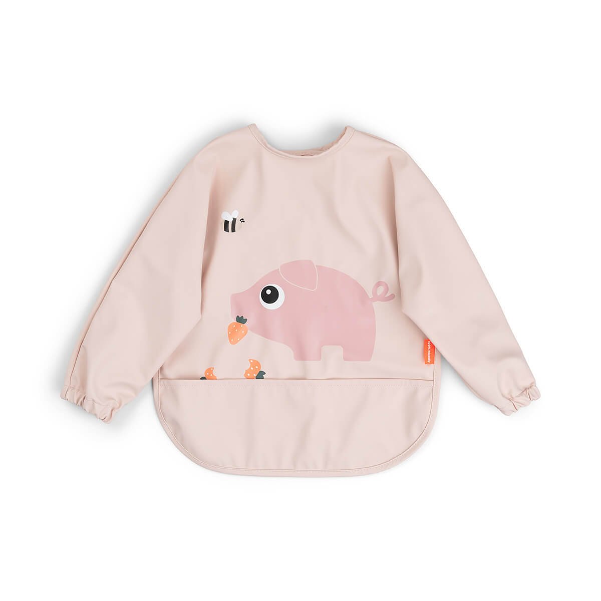 Done by Deer Sleeved Pocket Bib Tiny Farm Powder