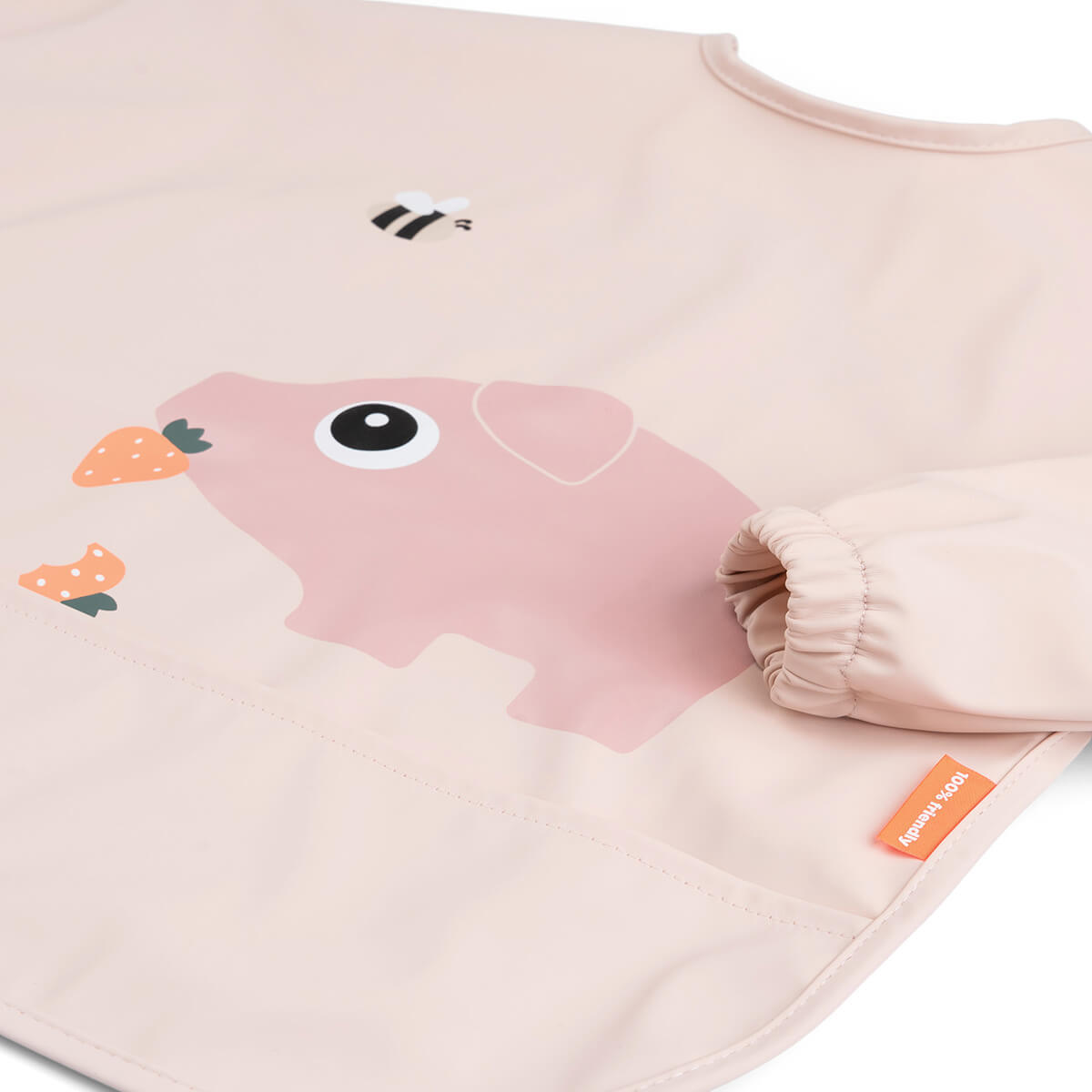 Done by Deer Sleeved Pocket Bib Tiny Farm Powder