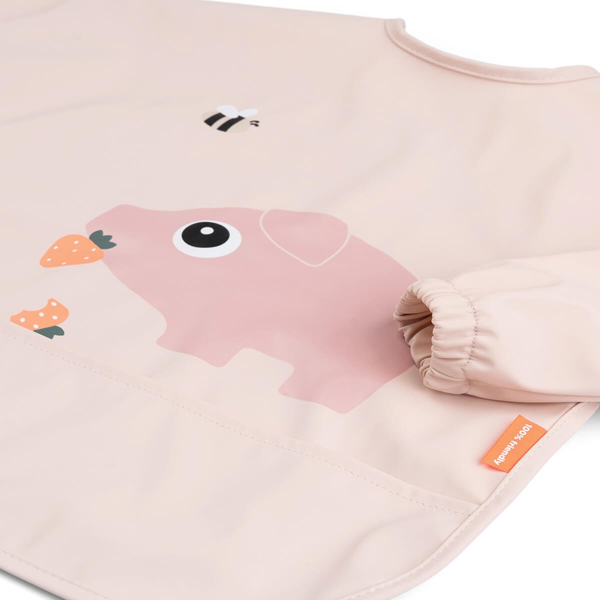 Done by Deer Sleeved Pocket Bib Tiny Farm Powder
